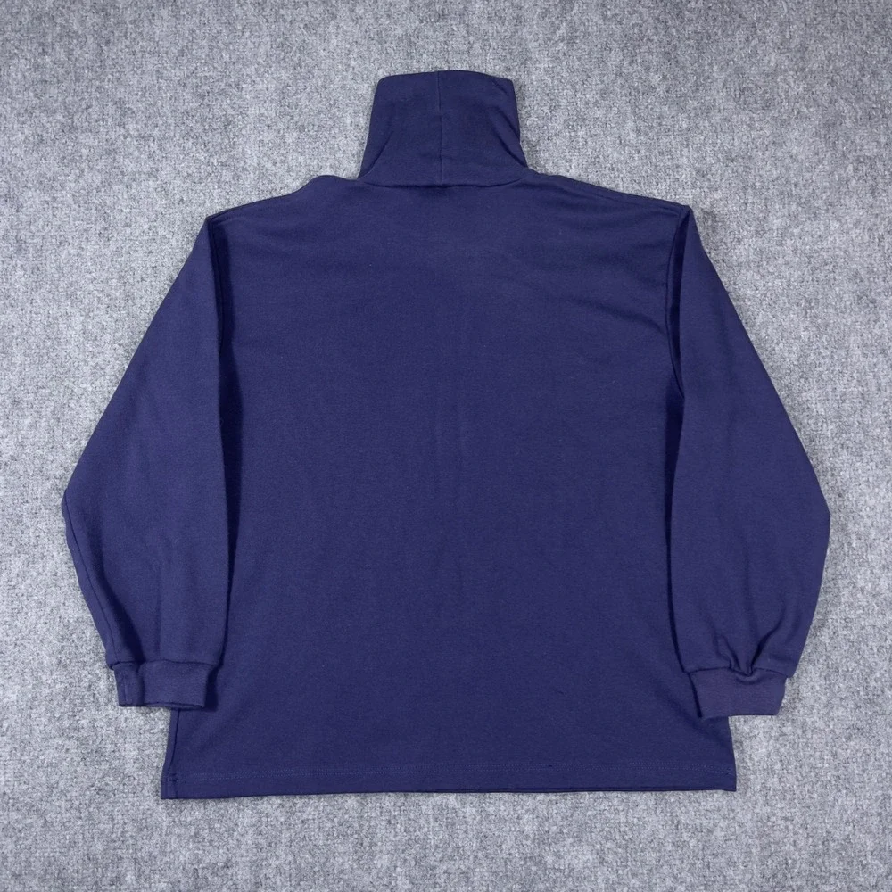 Polo Ralph Lauren Turtleneck Mens L Navy Blue Vintage Crest Made in USA